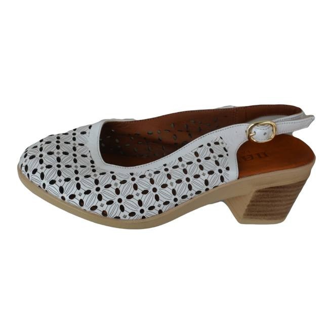 Sandale confortabile, din piele naturala, D&J Exclusive, Alb