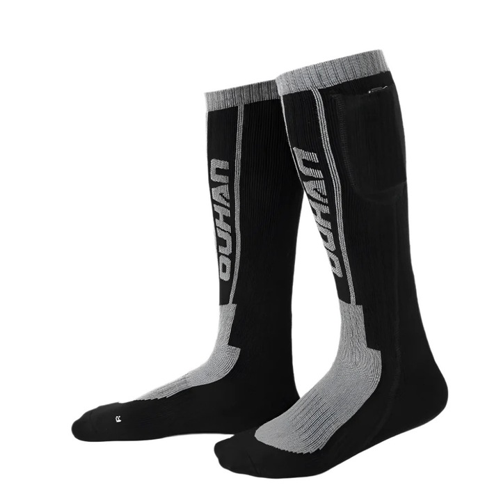 Отопляеми чорапи, спандекс/еластан, черно/сиво, 36-40 EU