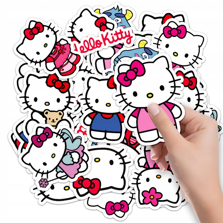 Комплект стикери, Hello Kitty Kuromi, World Case, 10 броя, 5x7см, многоцветни
