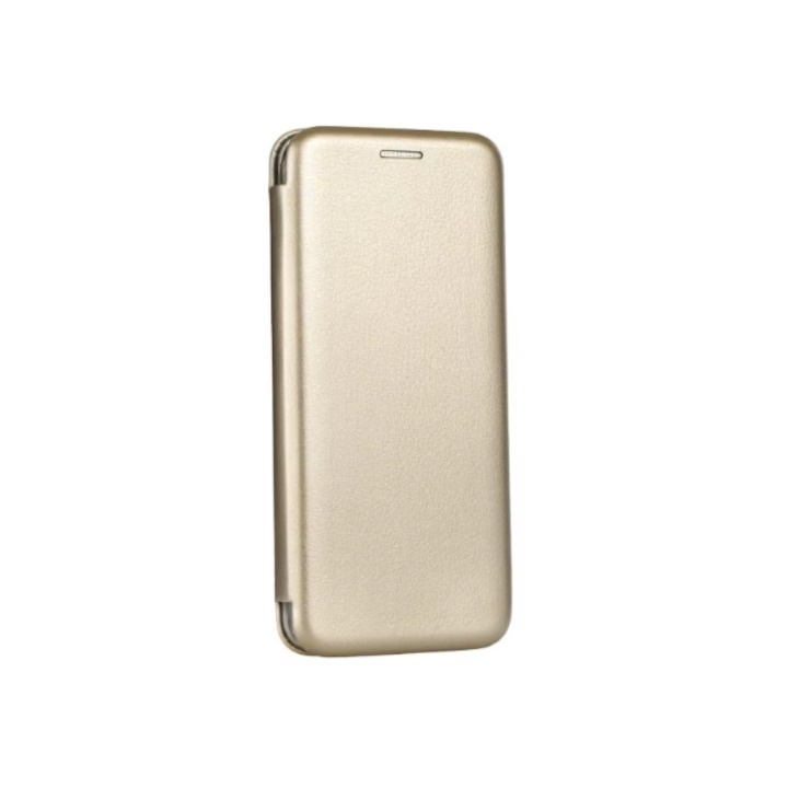 Flip Cover (книга) калъф от еко кожа, съвместим с Oppo Reno 12F, Reno 12 FS, златен