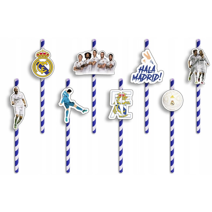 Комплект хартиени сламки с герои, World Case, 8 части, многоцветни, 19.7см