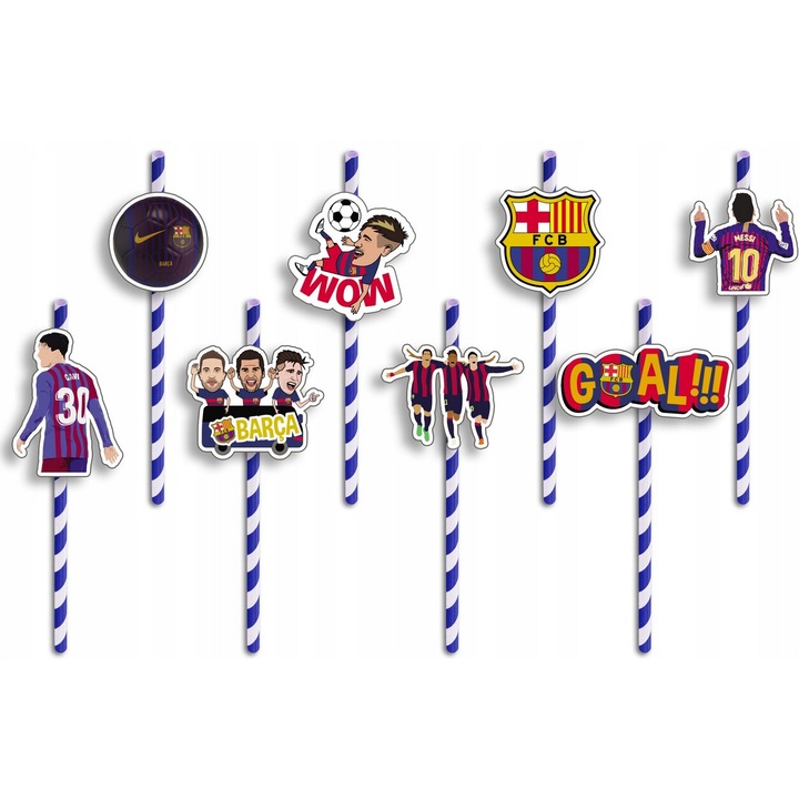 Хартиени сламки за парти, World Case, комплект от 8 части, многоцветни, 19.7см