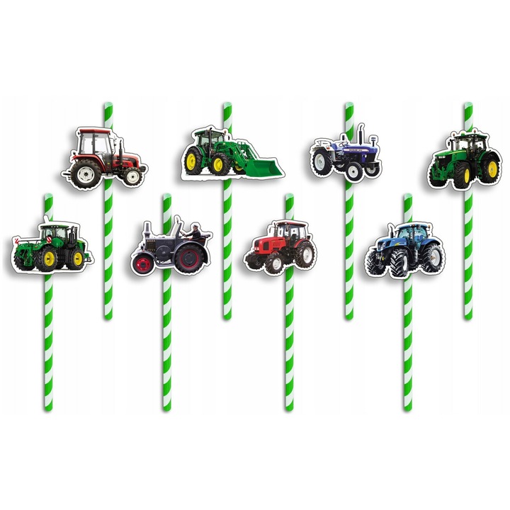 Комплект хартиени сламки с герои, World Case, 8 части, многоцветни, 19.7см