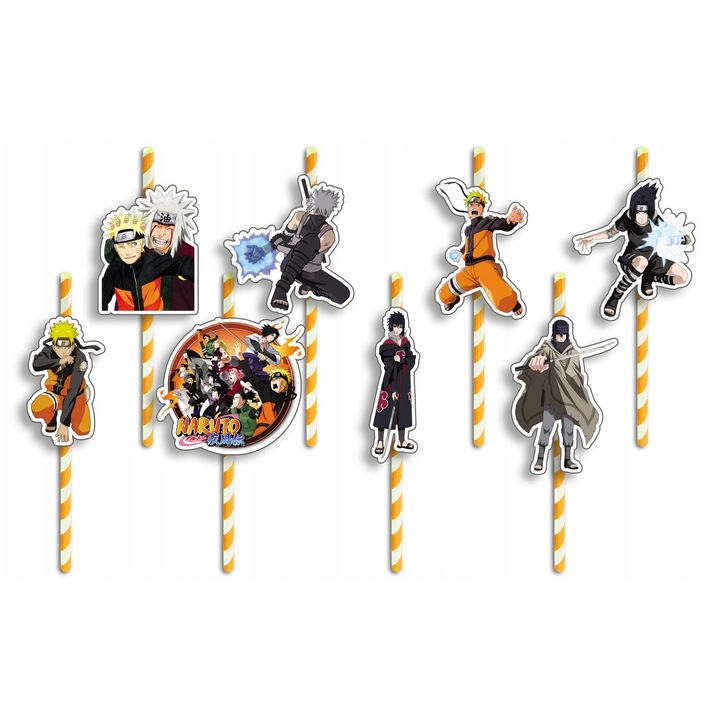 Комплект хартиени сламки с анимационни герои, World Case, 8 части, многоцветни, 19,7 см