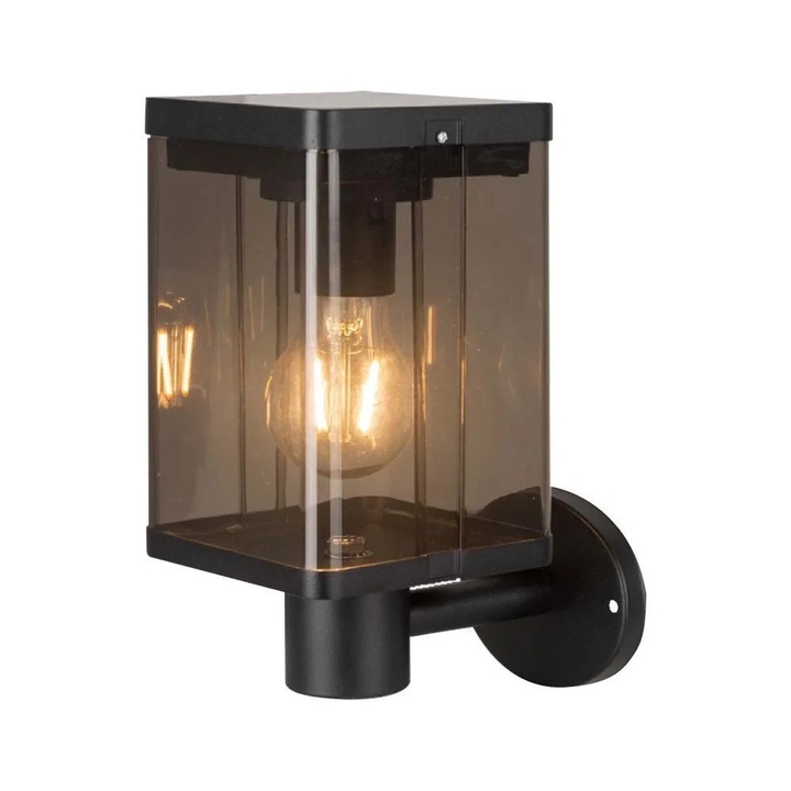 Соларна стенна лампа V-TAC, LED 2.5W, сензор за движение, IP54, 3000K, черна, 150lm, метална, 3 години гаранция, модел VT-1136