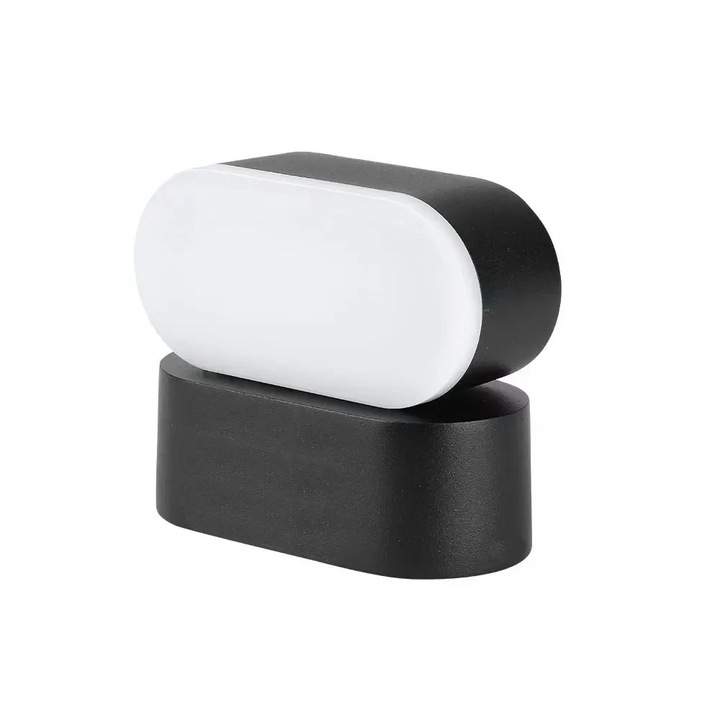LED стенна лампа V-TAC, 6W, 4000K, черна, 110x54x97mm, IP65
