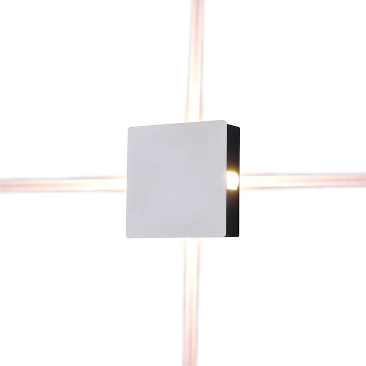 V-TAC LED външна лампа, 4W, бяла, IP65, 3000K, 15x15x5cm, 4 източника на светлина