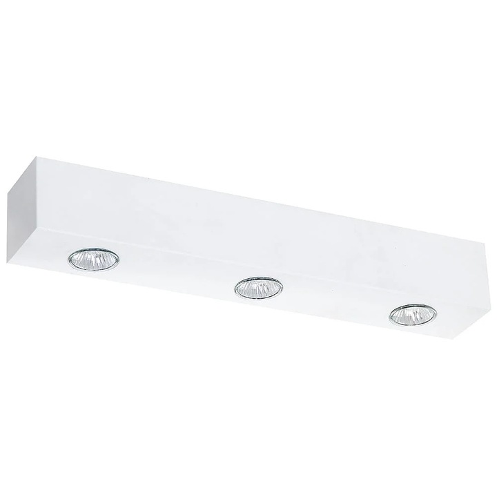 Aplica Aldex, 3 surse de iluminare GU10, alb, 50x8x8 cm, metal, fara becuri incluse