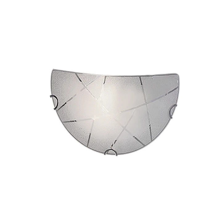 Стенна лампа Sandrina, бяла, E27, стъкло, крушката не е включена, 30x30x15см, IP20