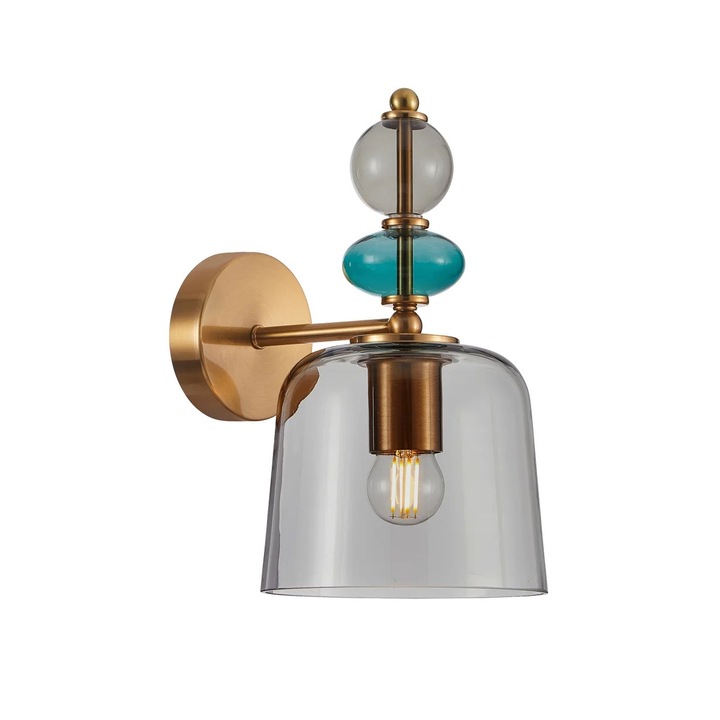 Стенна лампа Italux, опушено стъкло, 1xE27 40W, димируема, 28.5x16x21.5см, IP20