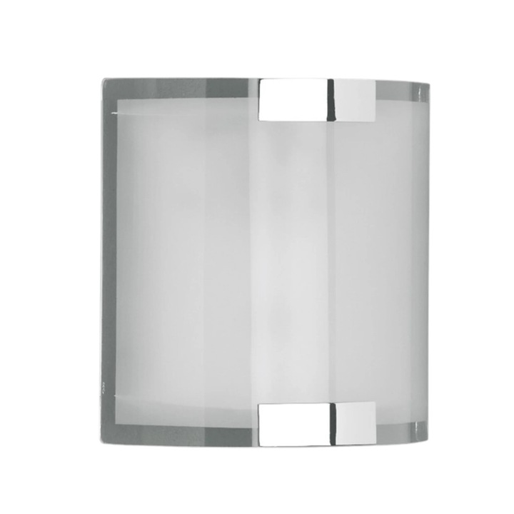 Стенна лампа, Trio, метал/стъкло, E14, 40W, сребристо/бяла, 20x7.5см, IP20