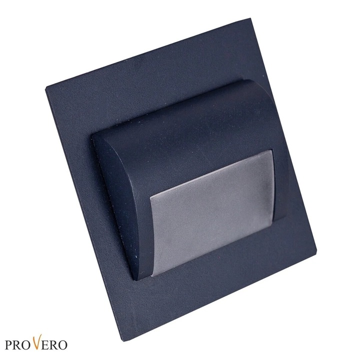 Decorus LED fali lámpa, 1,2W, 4000K, 100lm, grafit fém, 7,3x2,8cm, süllyesztett rögzítés