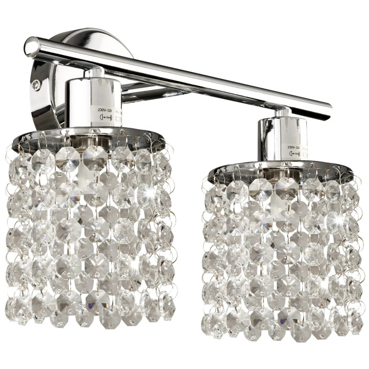 Стенна лампа, Candellux ROYAL, Хром, 2xG9, 25x31x12см, Кристал