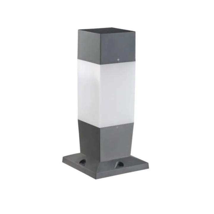 Lampa de Exterior Stalp Kanlux, E27, 22x22x47cm, alb/grafit, IP54, fara bec