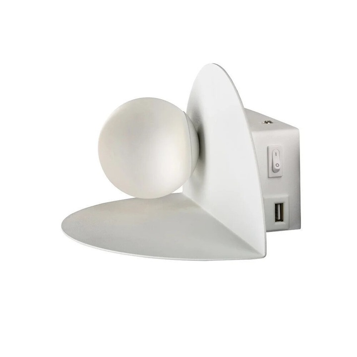 Стенна лампа Candellux Zenit, 4W, 4000K, бяла, 23x11.5x15 см, IP20