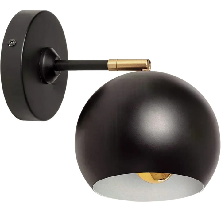 Стенна лампа Abruzzo, черна, 1xE27, 19x15.2x20.4см, IP20