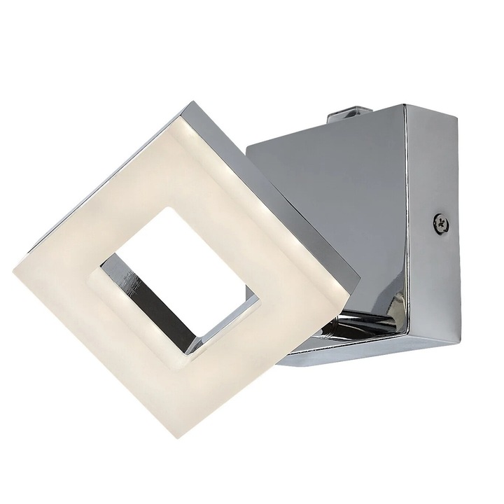 Aplica de perete, Rabalux, LED 5W, argintiu, IP44, 9x16cm