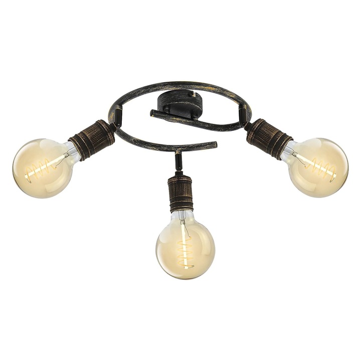 Rabalux полилей, 3 източника E27, металик, антично златист, 33x33x15.5cm