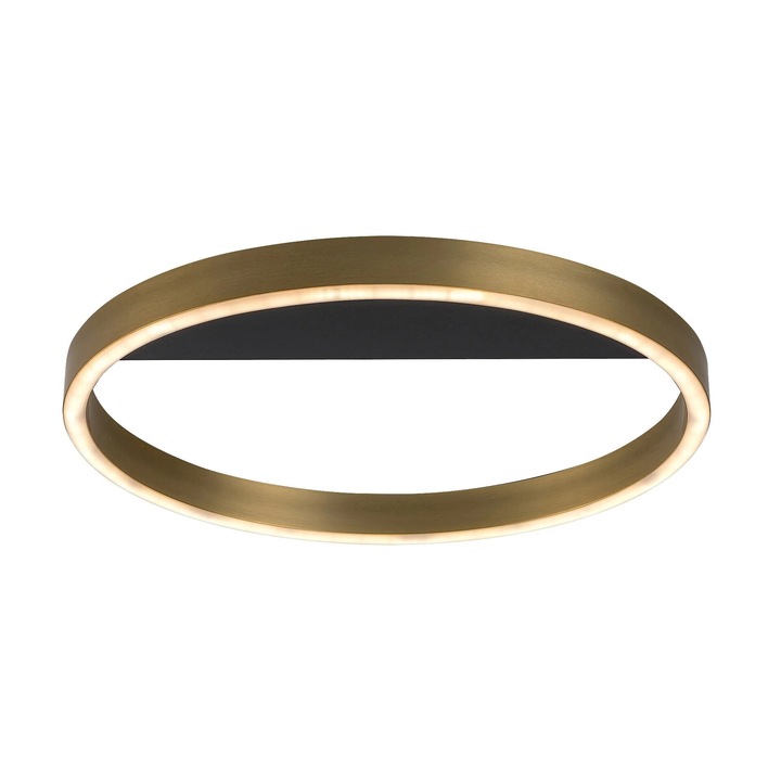 Rabalux LED полилей, кръгъл, 40см, черен/златист метал, 20W, топла светлина 3000K