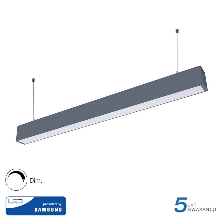 V-TAC LED полилей, 60W, 6000lm, 120cm, сребрист, IP20, комплект от 1