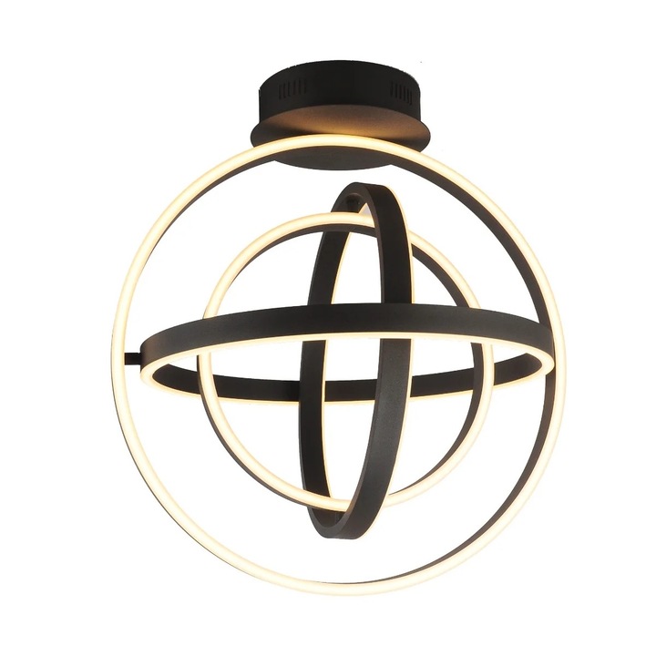 TESS LED полилей, черен, 52W, метал-алуминий-силиций, 50x55cm, Zuma Line