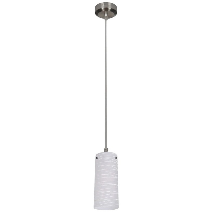 Pendul Rabalux Aurel, 1 sursa de iluminare, Satin Cromat/Bianco, 110cm, 10cm