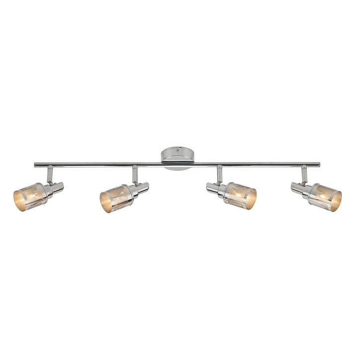 LED полилей Italux Kastor, хромиран метал, 4 източника G9, макс. 28W, IP20, 80x17x8 см