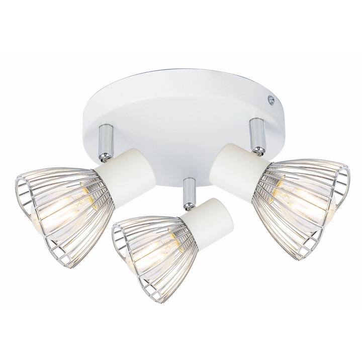 Пендел Candellux FLY, 3 крушки E14, бял/хром, 33x46x12 см