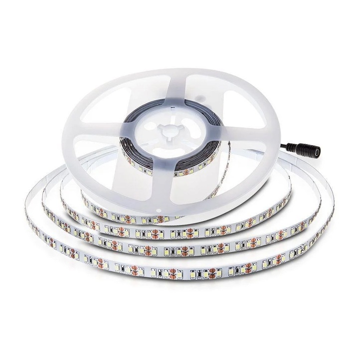 LED лента V-TAC, SMD2835, 1200LED, 24V, 10m, студено бяло 6400K, 7.2W/m, IP20