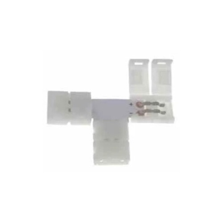 LED конектор тип T, Eko-Light, 10мм, комплект за 3 ленти, вътрешен