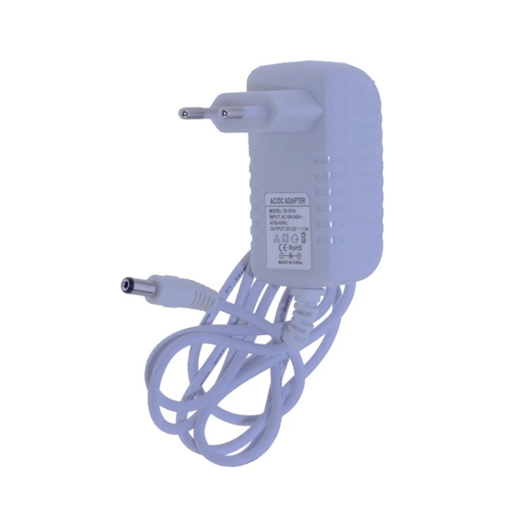 LED адаптер, IdeaLed, 12V DC 1.5A, бял, 8.5x7cm, IP20
