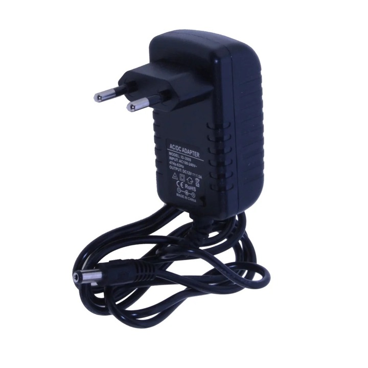 LED захранване, IdeaLed, 12V, 1.5A, 18W, черно, 8.5x7cm