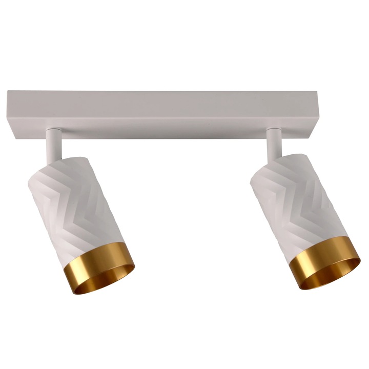 Spoturi Polux ARRAS, alb-auriu, 2xGU10, IP20, 10x5.5cm