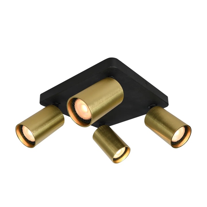 Plafoniera Italux NESTO, 4xGU10, 10W, mosit/negru, 24x24x13cm, IP20, pentru living/bucatarie, fara becuri