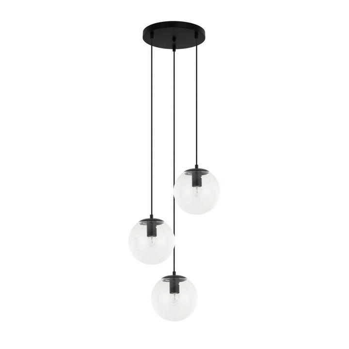 Pendul, SARPO, 3 surse E27, neagra, 40x40cm, reglabil