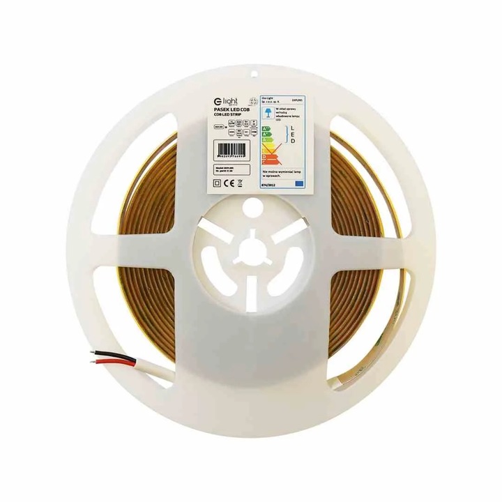 LED лента, COB, 5m, 50W, топла бяла светлина 3000K, 1100lm/m, IP20, 12V