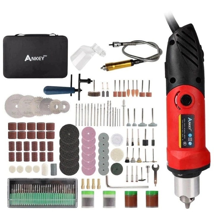 Мини бормашина, мощност 480 W, скорост 6000-26700 об./мин., дървообработваща, металорежеща, черна