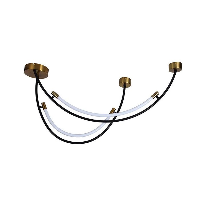 Design mennyezeti lámpa, 20w, 4000K, természetes fehér, 2500lm, 120°, fekete, sárgaréz, CRI>80, V-TAC, 10057