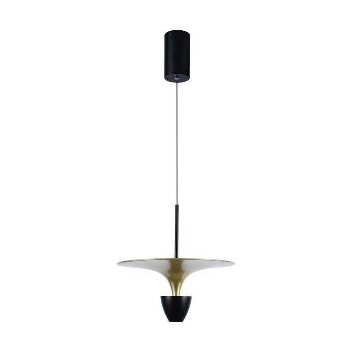V-TAC LED пендел, 3000K, черен/златен, 9W, 1000lm, 30x140cm