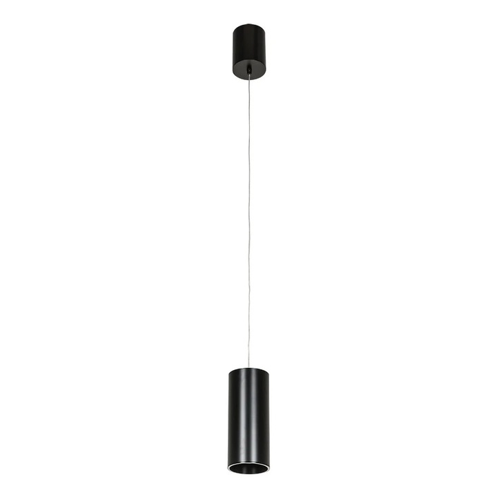 Pendul Italux Moldes LED, Aluminiu Negru, 12W, 3000K, 820 lm, H 116 cm, IP20, Set 1 sursa de iluminare