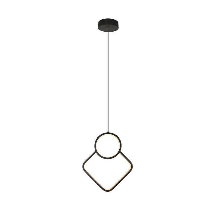 Пендел V-TAC LED, 12W, неутрална светлина 4000K, черен, 196x28cm, IP20