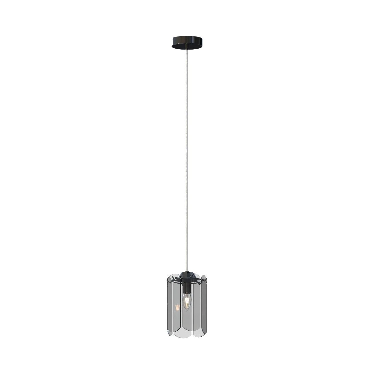 Lampa suspendata NIRA, sticla neagra, 1xE14, 40W, 150x16x16cm