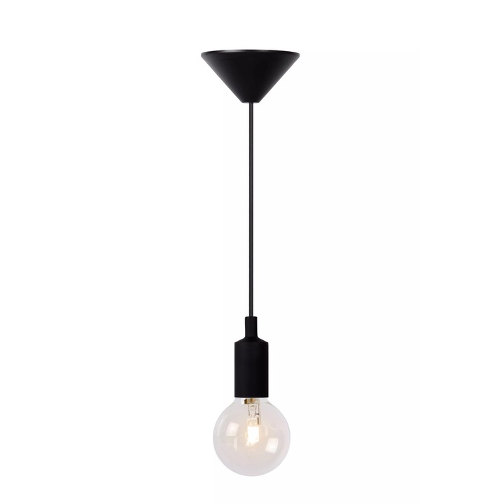Пендел Black FIX Lucide, 1xE27, 60W, синтетичен материал, регулируем 30-110 см, IP20, без крушка в комплекта