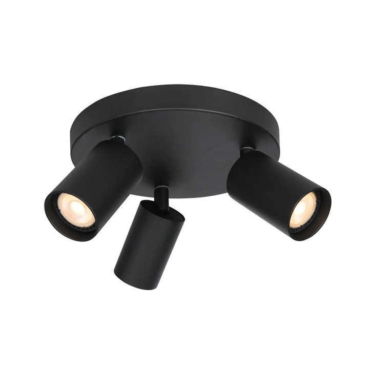Plafoniera NESTO, negru, 3 spoturi reglabile, 22x22x13cm, GU10, IP20