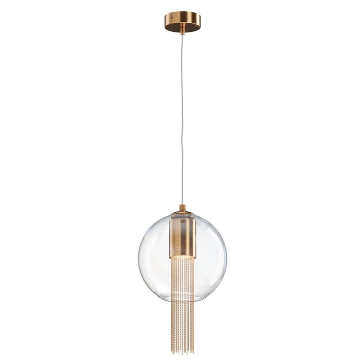 Пендел MAYTONI, метал и стъкло, бронз и прозрачност, 20 см, регулируема В 23-170,5 см, 1 източник на светлина, IP20