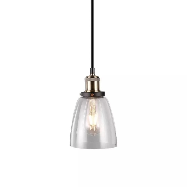 V-TAC VT-7140-T Висящ полилей, прозрачно стъкло/злато, E27, 113x24 см