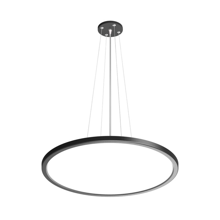 Lustra suspendata Italux MANITO, LED 36W, diametru 48cm, negru-alb, inaltime 120cm, IP40, ideala pentru living si bucatarie
