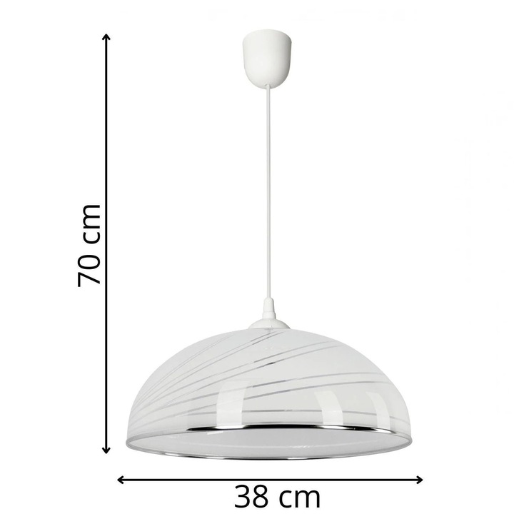 Pendul Lampex, E27, alb, 38x70cm, IP20