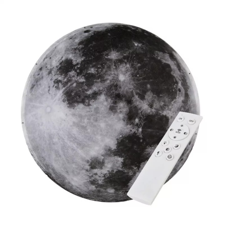 Abigali Moon LED mennyezeti lámpa 24W, szürke, 50x50x13cm, távirányítóval, állítható világítás