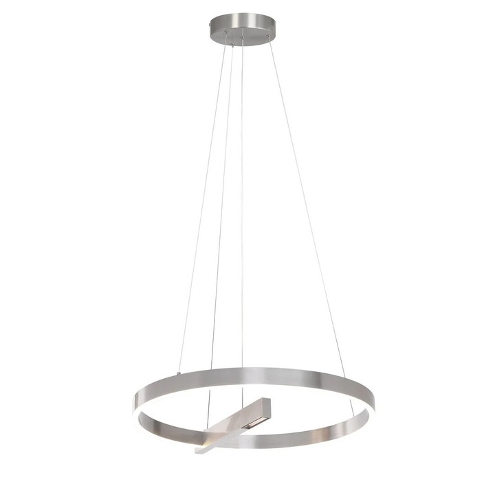 Пендел Rabalux, LED 40W, 84x84см, сиво/алуминий, за хол и спалня